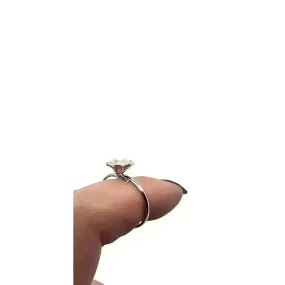 Vintage Antique Genuine Real Pearl Ring Sterling Silver Daisy Flower Adjustable - Picture 3 of 3